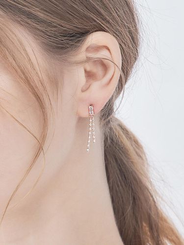 K GF two-line long drop earring C24EGF190 - CRANNE - Modalova