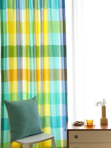 Single-sheet curtain 20 collias check - ORIGO - Modalova