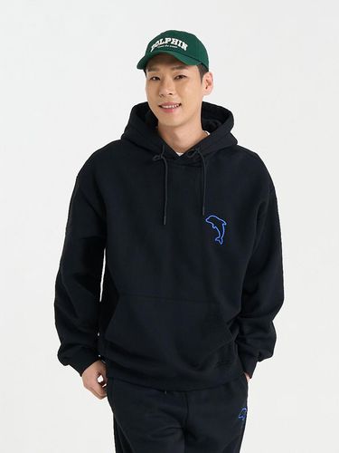 DOLPHIN EMBROIDERY EDGE BRUSHED HOODY - DOLPHIN WAVE APPAREL - Modalova