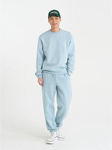 Dolphin Embroidery Edge Brushed SweatShirt&Jogger - DOLPHIN WAVE APPAREL - Modalova