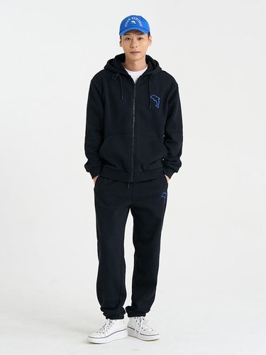 Dolphin Embroidery Edge Brushed Hoodie & Jogger - DOLPHIN WAVE APPAREL - Modalova