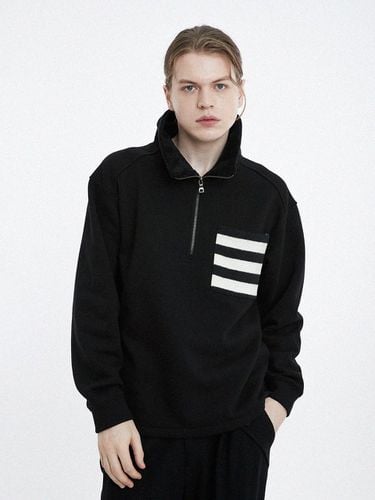 Turtleneck fur trimming half zip-up sweatshirt - CUSTOM US - Modalova