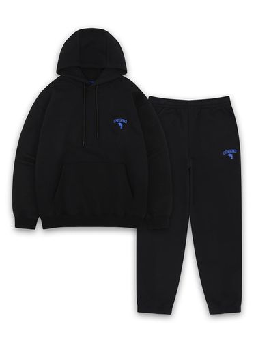 DOLPHIN CHAIN EMBROIDERY BACK BRUSHED HOOD &JOGGER - DOLPHIN WAVE APPAREL - Modalova