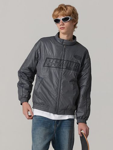 Racer Piping Padded Jacket Dark Gray - bensherman - Modalova