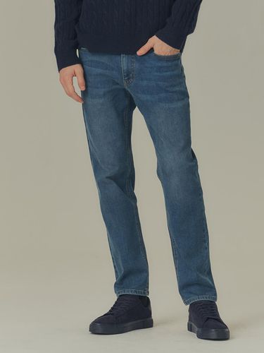 Warm] Tapered napping banding denim pants - MIND BRIDGE MEN - Modalova