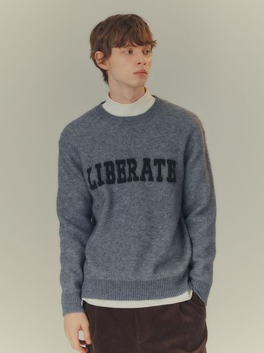 Booklettering Semi-Oversized Fit Knitwear MYKT7152 - MIND BRIDGE MEN - Modalova