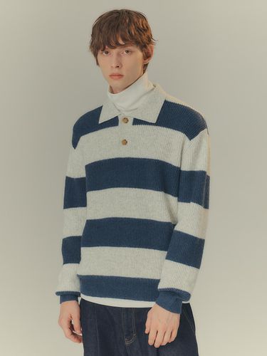 Do Good_[Air Wool] Block Collar Semi-Oversized Fit - MIND BRIDGE MEN - Modalova