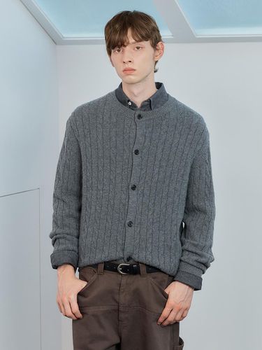 Soft Wool] Cable Round Semi-Oversized Fit - MIND BRIDGE MEN - Modalova