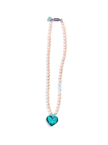 MiNT HEART GLASS PEARL NECKLACE #98 - niroserendipity - Modalova