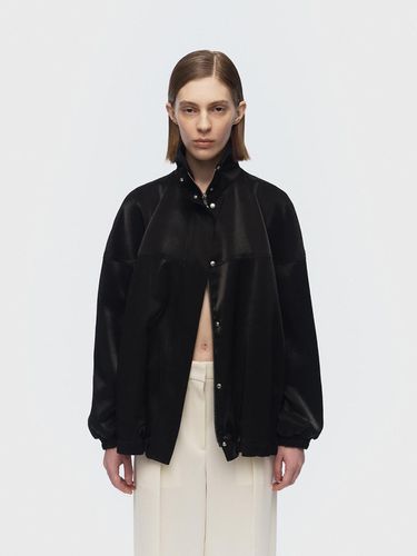 ELBA oversized satin bomber Black - ARIK. - Modalova