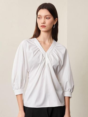 BA_V-neck balloon sleeve blouse - PIA STUDIO - Modalova