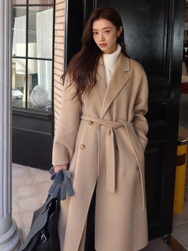 Cashmere Blend Handmade Double Long Coat - 2 Color - FRONTROW - Modalova