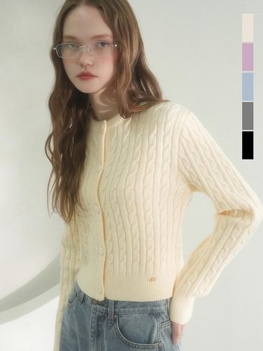 Round Crop Twist Cardigan - 5 COLORS - vivacious - Modalova