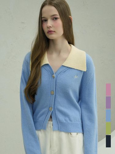 Sailor Collar Knit Cardigan - 5 COLORS - vivacious - Modalova