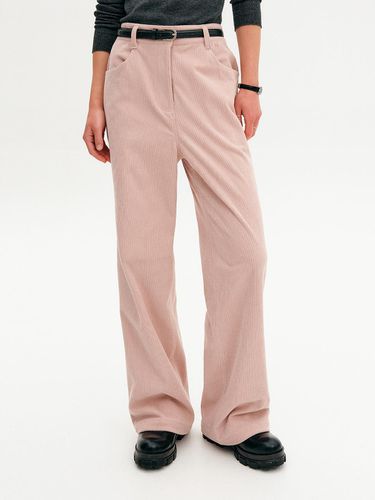 Moa Corduroy Straight Pants - Pink - LOOKAST - Modalova