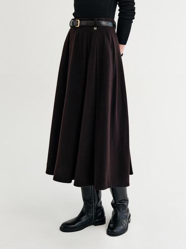 Anna Wool Pleated Skirt - Black - LOOKAST - Modalova