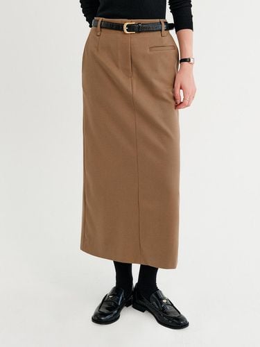 Sola Wool Pencil Skirt - Brown - LOOKAST - Modalova