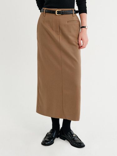 Solar wool pencil skirt_Brown / SOLA WOOL PENCIL S - LOOKAST - Modalova