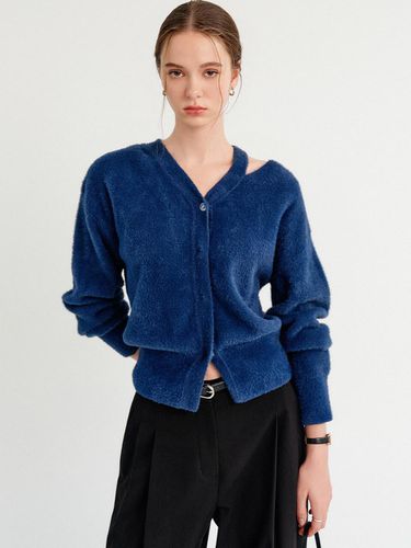 Kai Cut Out Hair Ornament Cardigan_Navy / KAI CUT - LOOKAST - Modalova