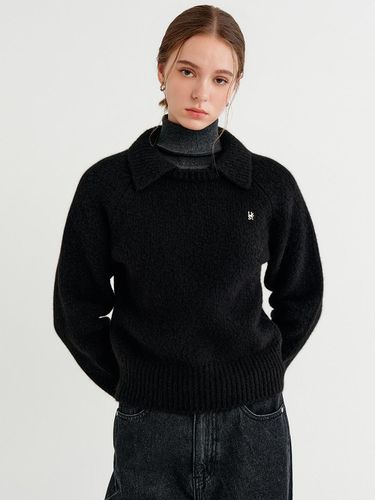 Jenna Wool Collar Knit - Black - LOOKAST - Modalova