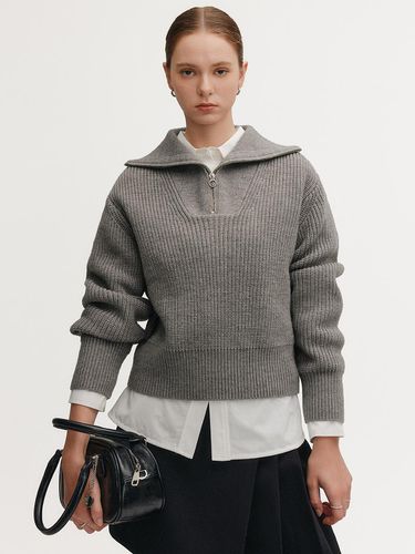 Roan wool zip-up knitwear_Melange gray / LOAN WOOL - LOOKAST - Modalova