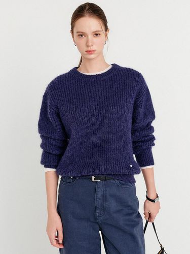 Jolie Mohair Pullover Knit Top_Navy / JOLY MOHAIR - LOOKAST - Modalova