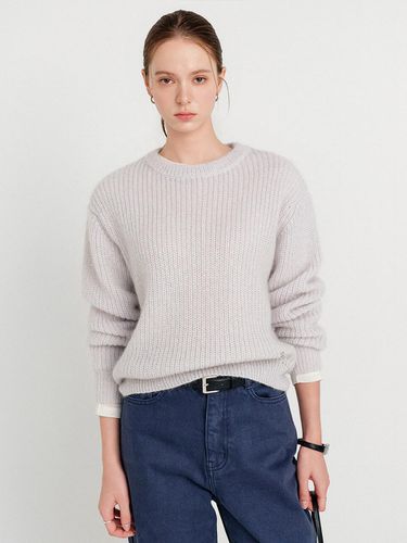 Jolie Mohair Pullover Knit Top_Gray / JOLY MOHAIR - LOOKAST - Modalova