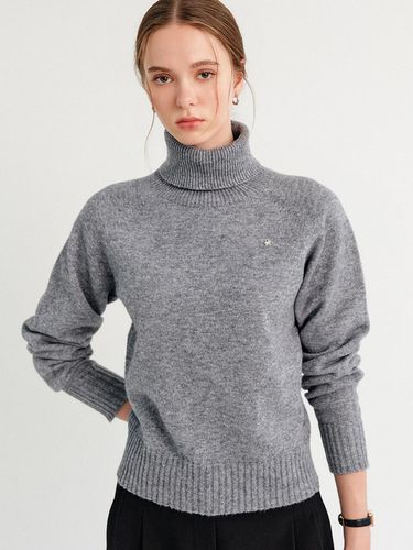 Romo turtleneck wool knitwear_charcoal / LOMO TURT - LOOKAST - Modalova