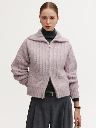 TINA Wool High-Neck Knitwear Zip-up_Pink / TINA WO - LOOKAST - Modalova