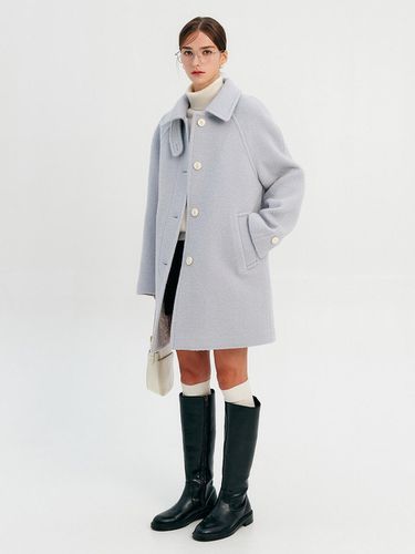 Hayley Wool Bookle Half Coat_Aqua Blue / HAILY WOO - LOOKAST - Modalova