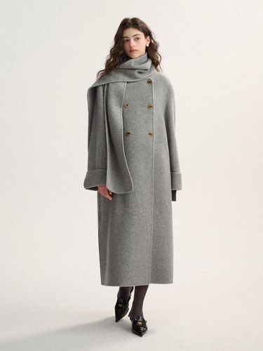 Wool double muffler coat gray - Sincethen - Modalova