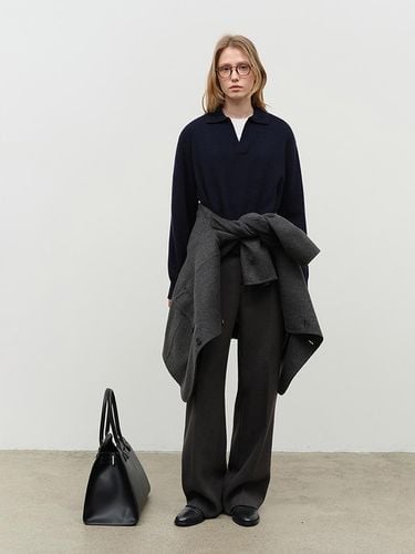 Semi Wide Winter Slacks - Charcoal Grey - Dunst for WOMEN - Modalova