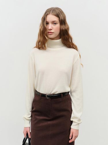 ESSENTIAL CASHMERE TURTLENECK SWEATER CREAM_UDSW4D - Dunst for WOMEN - Modalova