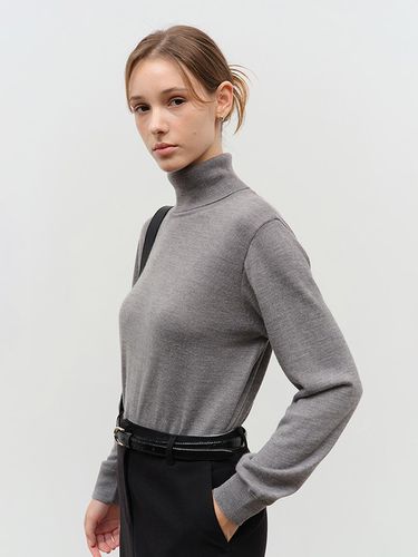 ESSENTIAL CASHMERE TURTLENECK SWEATER MELANGE GREY - Dunst for WOMEN - Modalova