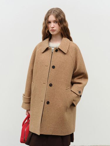 Wool Half Mac Coat - Camel - Dunst for WOMEN - Modalova