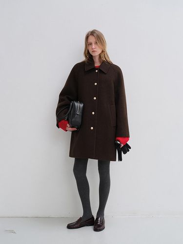 Boucle Wool Half Coat - Brown - Dunst for WOMEN - Modalova