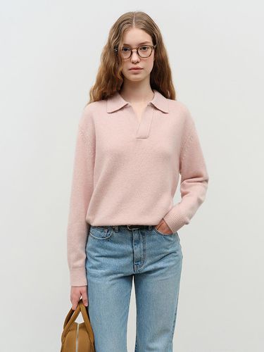 Unisex Open Collar Cashmere Sweater - Soft Pink - Dunst for WOMEN - Modalova