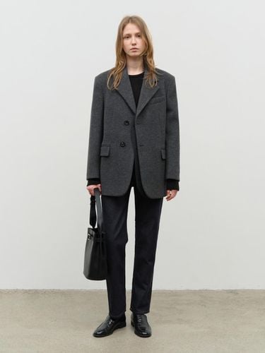 Unisex Layered Heavy Wool Blazer - Charcoal Grey - Dunst for WOMEN - Modalova