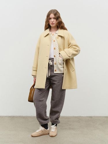 Alpaca Half Mac Coat - Buttery Yellow - Dunst for WOMEN - Modalova