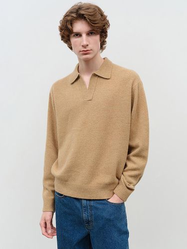 UNISEX OPEN COLLARED CASHMERE SWEATER CAMEL_M_UDSW - Dunst for MEN - Modalova