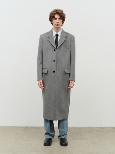 UNISEX 2 WAY 3 BUTTON CASHMERE COAT MELANGE GREY_M - Dunst for MEN - Modalova