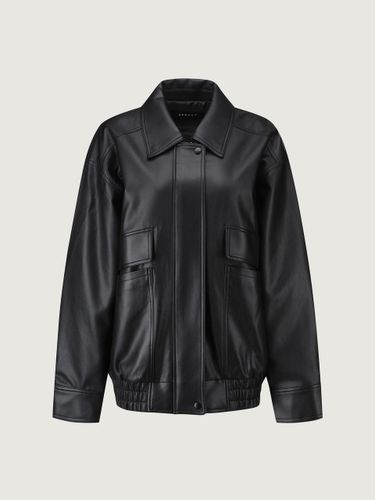 Slightly Oversized Vegan Leather Blouson Black - DEKAVV - Modalova