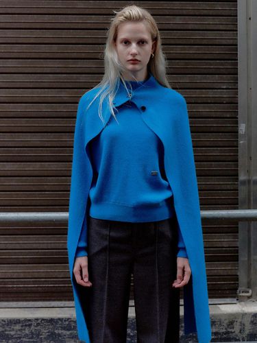 MOCK NECK PULLOVER_BLUE - L’H.A.S - Modalova