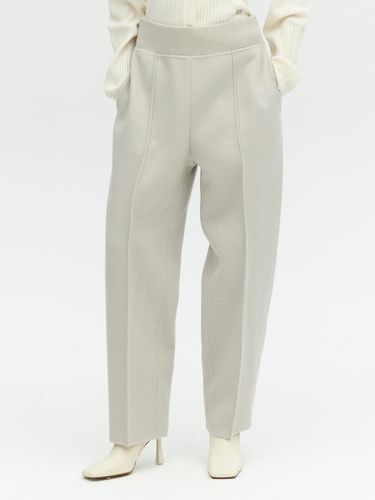 HANDMADE WOOL BLEND PANTS_LIGHT BEIGE - L’H.A.S - Modalova