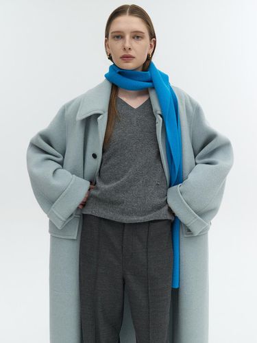 HANDMADE CASHMERE BLEND MAC COAT_LIGHT BLUE - L’H.A.S - Modalova