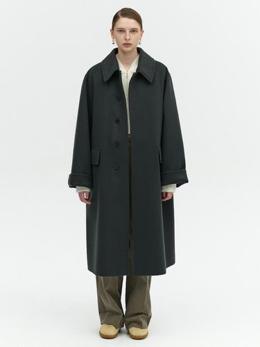 HANDMADE CASHMERE BLEND MAC COAT_GRAY - L’H.A.S - Modalova