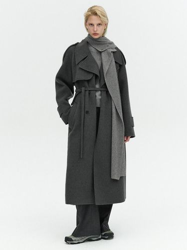 HANDMADE WOOL TRENCH COAT_CHARCOAL GRAY - L’H.A.S - Modalova