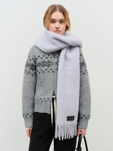 UNISEX FRINGED WOOL MUFFLER SOFT BLUE_UDMU4F101B1 - Dunst for WOMEN - Modalova