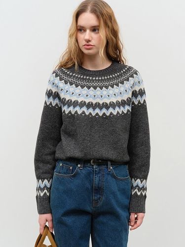 Unisex Fairisle Sweater - Charcoal Grey - Dunst for WOMEN - Modalova