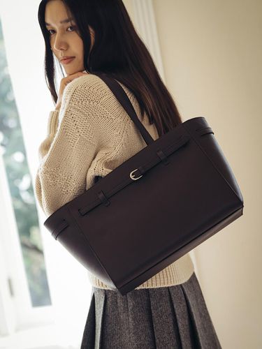 Belt bbg leather shoulder bag_Brown - TILLIDIE - Modalova